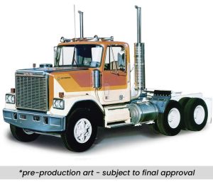 IXO-U64TR013 - Camion solo de 1980 couleur orange beige et jaune - GMC General 6x4