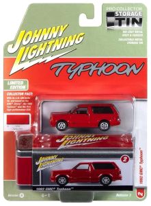JLCT016A-B - Voiture sous blister de la série COLLECTOR TINS 2025 - GMC Typhoon 1992 Rouge