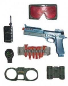 LPE51/51082 - Jouet pour enfant - Set Militaire contient: un pistolet avec fléchettes , Lunettes , jumelle et accessoires