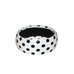 LPE53646B - Accesoire pour petite fille - Bracelet Blanc à pois Noirs