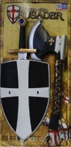 Set de chevalier Contient : une Armure de couleur noir et argent , une épée et une Hache pour jouer
