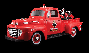MST32191 - Pick-up pompier avec moto HARLEY DAVIDSON de 1936 – FORD F-1