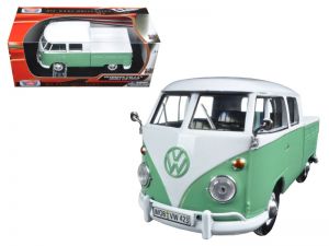 MMX79343VERT - Camionette pickup double cabine VOLKSWAGEN Type 2 T1 blanc vert