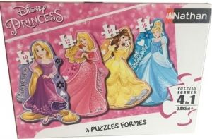 NAT86205 - 4 Puzzles de 10, 12, 14, et 16 pièces Disney princesses Dimensions : 36 x 26 cm