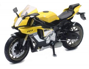 Moto sportive YAMAHA YZF-R1 de couleur jaune