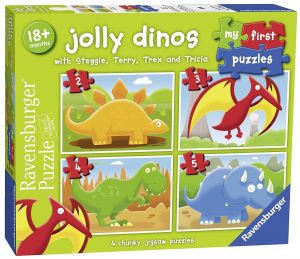 Boîte 4 Puzzles de 2,3,4,5 Pièces  Les jolies Dinosaures