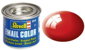 Pot de peinture émail de 14ml couleur rouge feu brillant