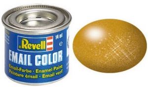 REV32192 - Pot de peinture émail de 14ml couleur laiton métallique