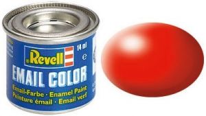 REV32332 - Pot de peinture émail de 14ml couleur rouge fluo satiné