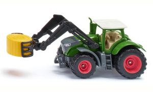 Tracteur avec chargeur et pince à balles - FENDT 1050 Vario