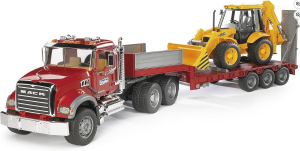 BRU2813 - Porte-engins MACK avec tractopelle.1/16
