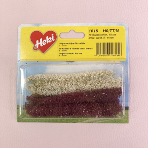 HEK1815 - 10 bandes d'herbes Lilas et blanc de 10 cm par lot