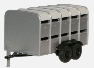 OXF76FARM001 - Remorque 2 essieux de couleur gris pour le transport de bétails