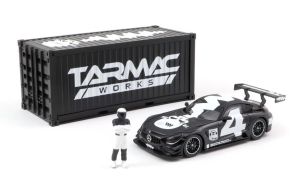 T64-008-4A4W - Voiture avec container et figurine de couleur noir et blanche - MERCEDES AMG GT3 #4