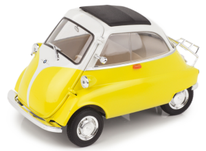 WEL24096WB - Voiture citadine BMW Isetta de couleur jaune et blanche