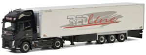 WSI01-2804 - Camion 4x2 VOLVO FH04 Globetrotter XL avec semi réfrigérante Cherreau 3 essieux aux couleurs des transports Red Line