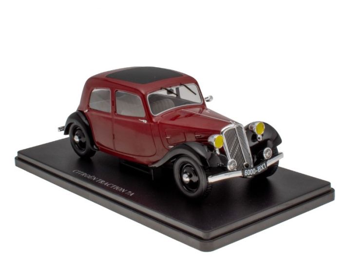Modèle De Voiture Statique Citroen Traction Avant 7Cv 1934 Bordeaux Noir