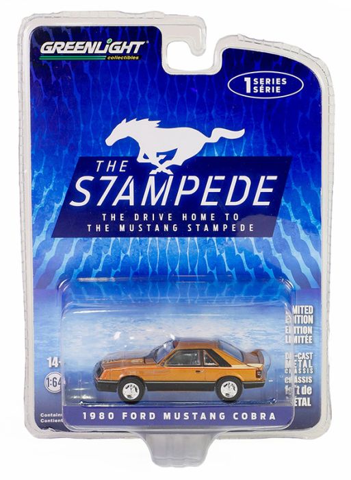 Greenlight 1:64 - Ford Mustang Cobra 1980 Noir - Capot Cobra Vert, Neuve