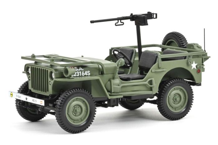 Jeep Willys Militaire Avec Canon 106 – Miniature 1/50 VEREM – édition Limitée Numérotée – Neuve