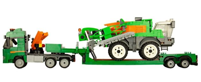 Jouet à construire de 879 Pièces Camion avec porte engins et