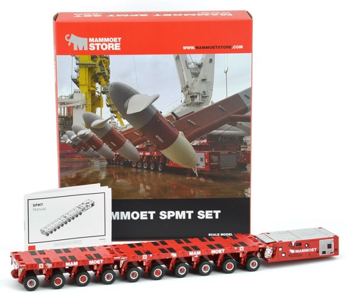 Camion IMC MODELS 1/50 Mammoet Mercedes Actros – Porte-avions Noir, Métal