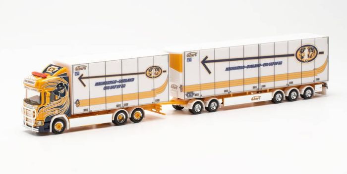 Tracteur Scania CS 20 HD et semi 7.1 Les Vikings HO Herpa 122160