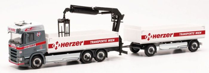 SCANIA CR 20 8x4 avec plateau et remorque 1+1 essieu | Collect World