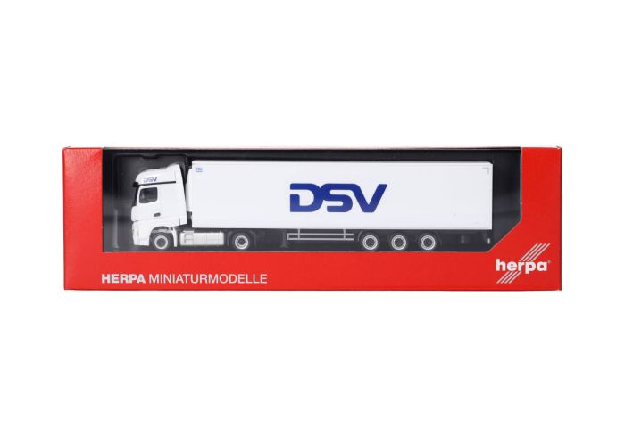 Camion HERPA 1/87 Mercedes Actros DSV Avec Remorque Frigorifique 3 Essieux