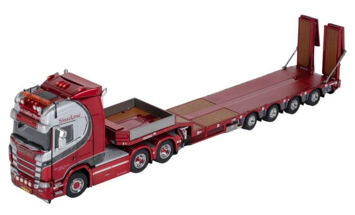 Ensemble Rare Scania + Remorque Porte-engin - Modèle Réduit 1:50 - Blanc - Old Cars
