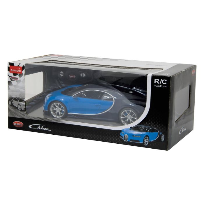 Voiture telecommandee de couleur bleu et noir BUGATTI chiron Marketoy