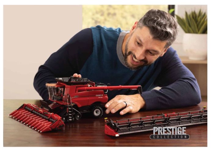 Miniature Moissonneuse sur chenilles CASE IH 9240 avec deux coupes ERTL