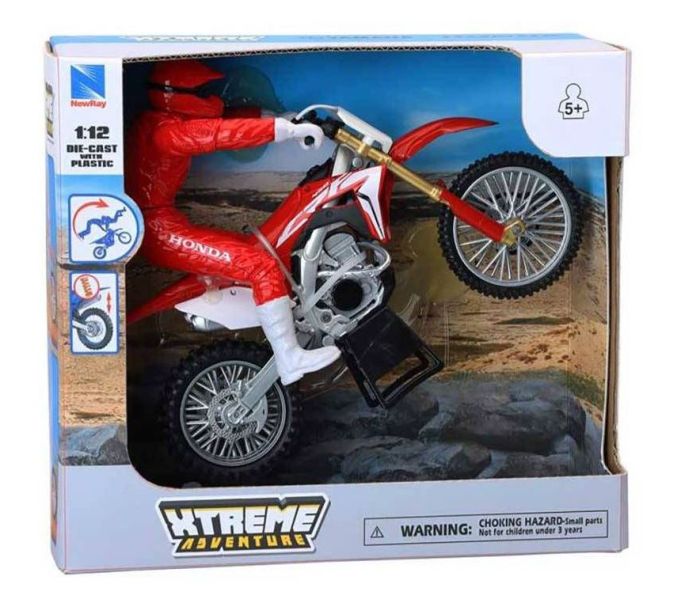 Moto Cross Jouet – 17 Cm – Lumière, Sons Réels, Musique – Mouvement à Friction – Pilote Inclus – Couleur Aléatoire – Dès 3 Ans