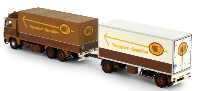 TEKNO - Camion Porteur VOLVO N88 Avec Remorque ASG Ove Petterson - 1/50 - NEUF