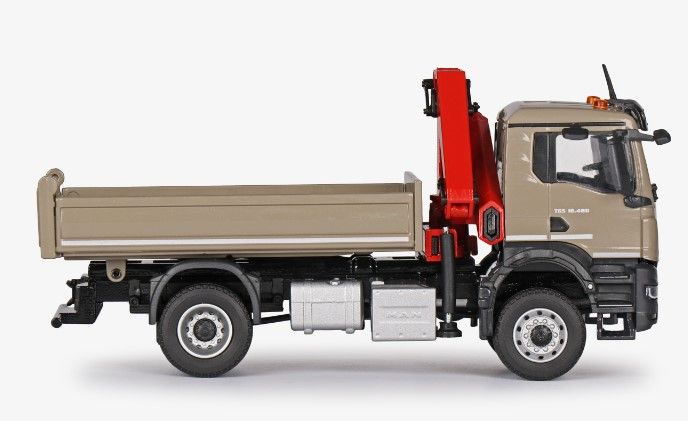 Camion porteur benne avec grue de dechargement MAN TGS NN 2 Essieux Marketoy