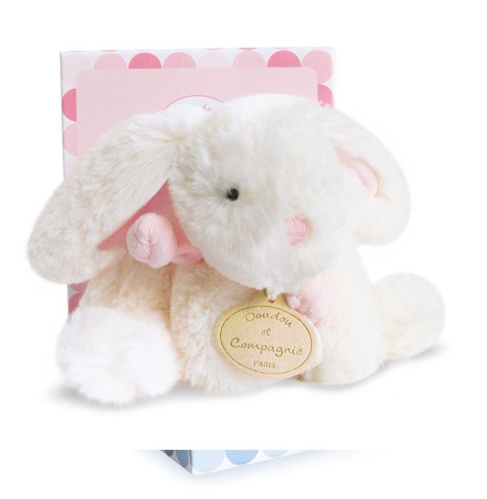 Doudou couleur Rose 20 cm de la gamme LAPIN BONBON concu par DOUDOU ET COMPAGNIE sur Marketoy Marketoy