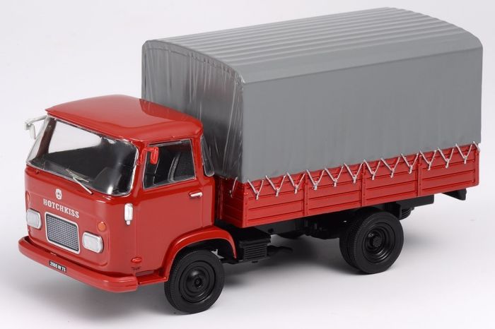 Camion Hotchkiss DH60 Plateau Ridelle Baché Échelle 1/43 Par Eligor - Modèle Réduit Rouge, Neuf