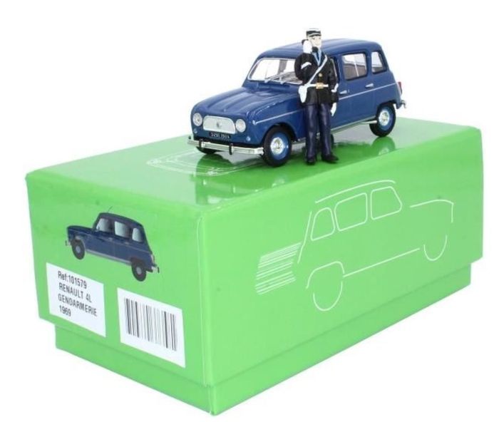 Miniature Norev 1/43 - Renault 4L Gendarmerie 1963 - Très Bon État Avec Boîte