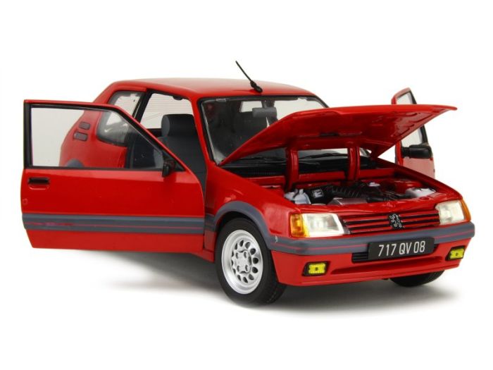 Solido 1/18 - Peugeot 205 CTi 1.6 Vallelunga rouge 1989 voiture