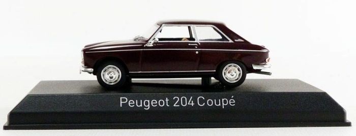 Miniature Norev 1/43 - Coupé Peugeot 204 - Rouge - En Boîte - Occasion