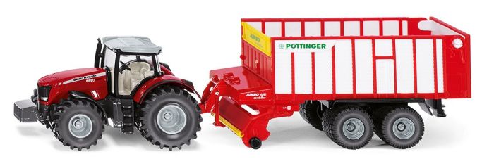 Tracteur MF avec remorque Car system - HO 1/87 - Faller 161588