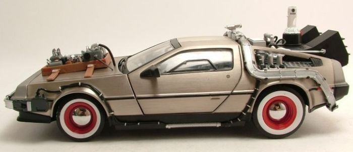 DeLorean Sunstar 1/18 Retour Vers Le Futur III - Problème Porte Droite, Boîte Incluse