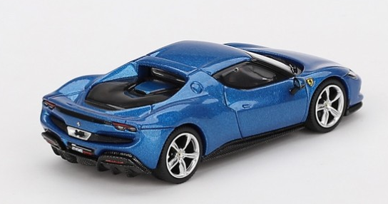 Ferrari 296 GTS Miniature 1/18 – Rouge Corsa Et Bleu Par MR