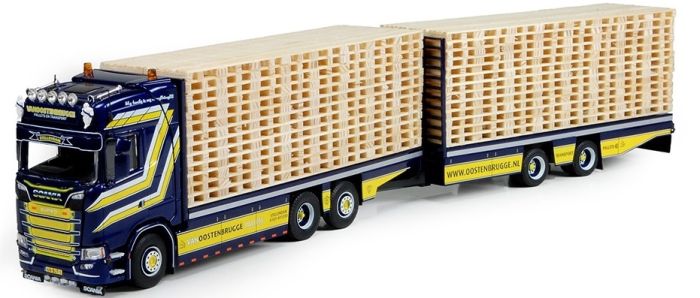 Camion porteur avec remorque et palettes Scania S730 Highline aux